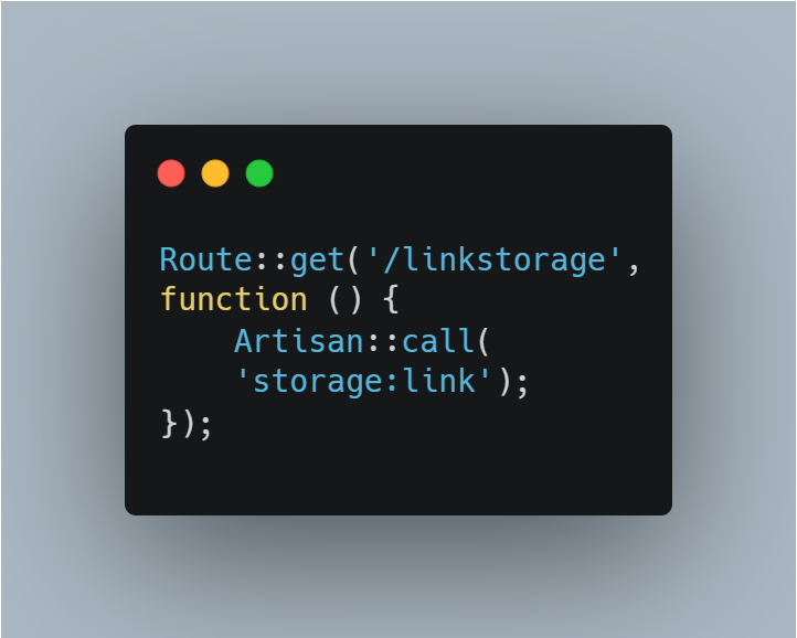 Artisan Storage:link Lewat Route/url